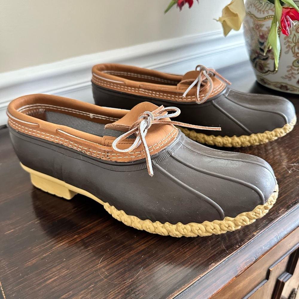 Maine-made Bean Boot Rubber Mocs. Size 14 W, like new!